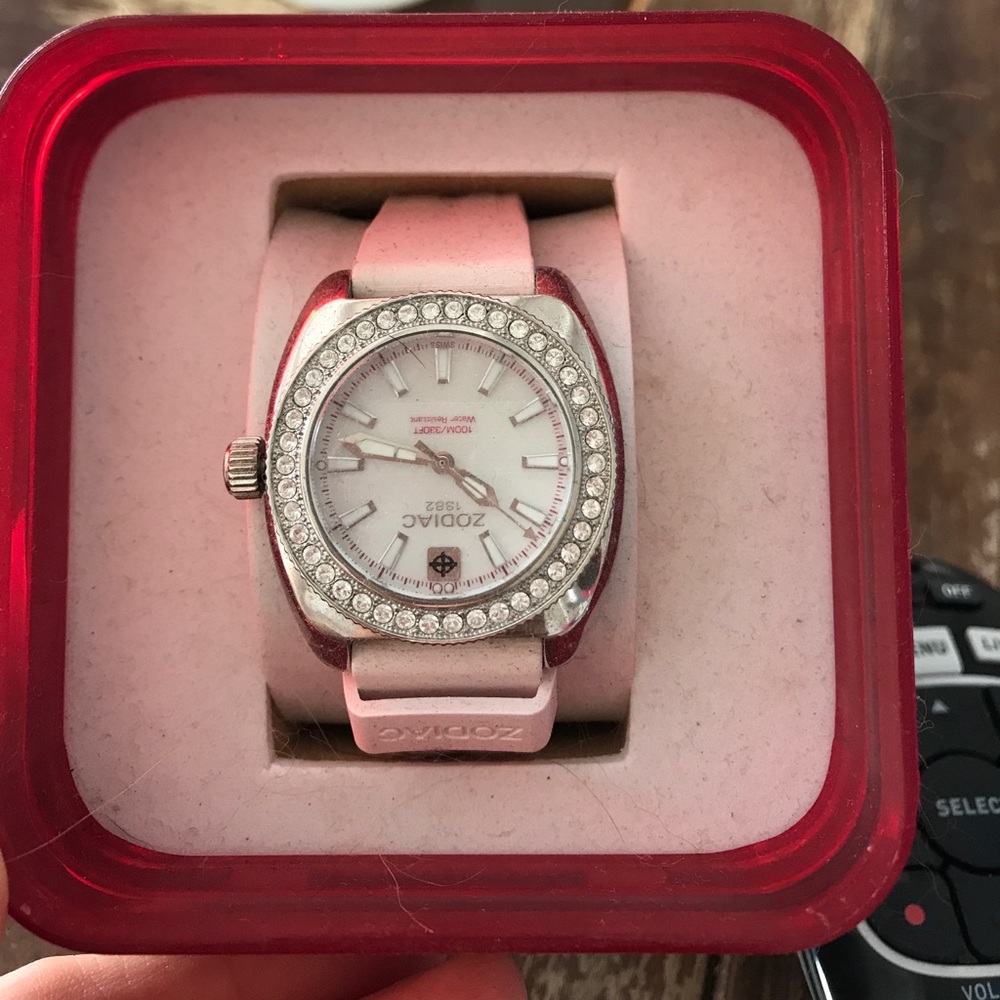 Zodiac Pink Rhinestone face